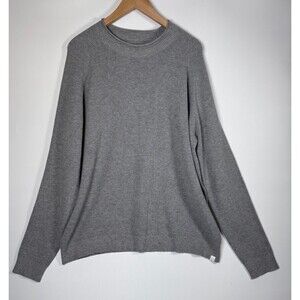 Ministry of Supply Atlas Sweater Mens XL Gray Waffle Knit Performance Pullover